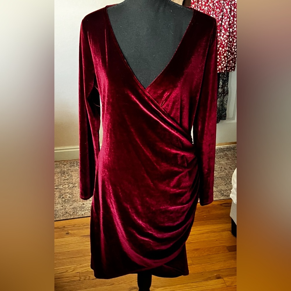New. Never worn. Elegant, alluring, velvety holiday dress.
